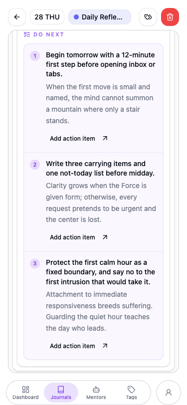 AI analysis view on mobile